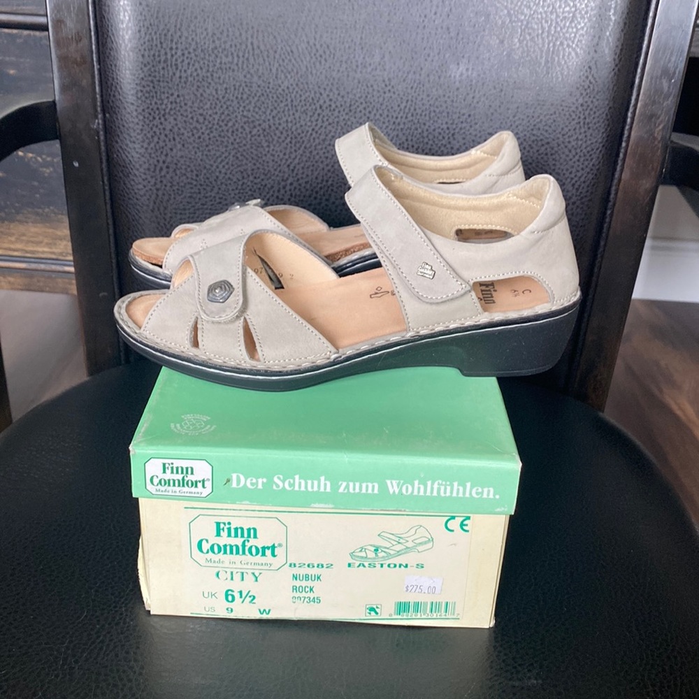 Finn Comfort Sandals. Easton, size 9 W, Nubuk, color Rock. BRAND NEW!